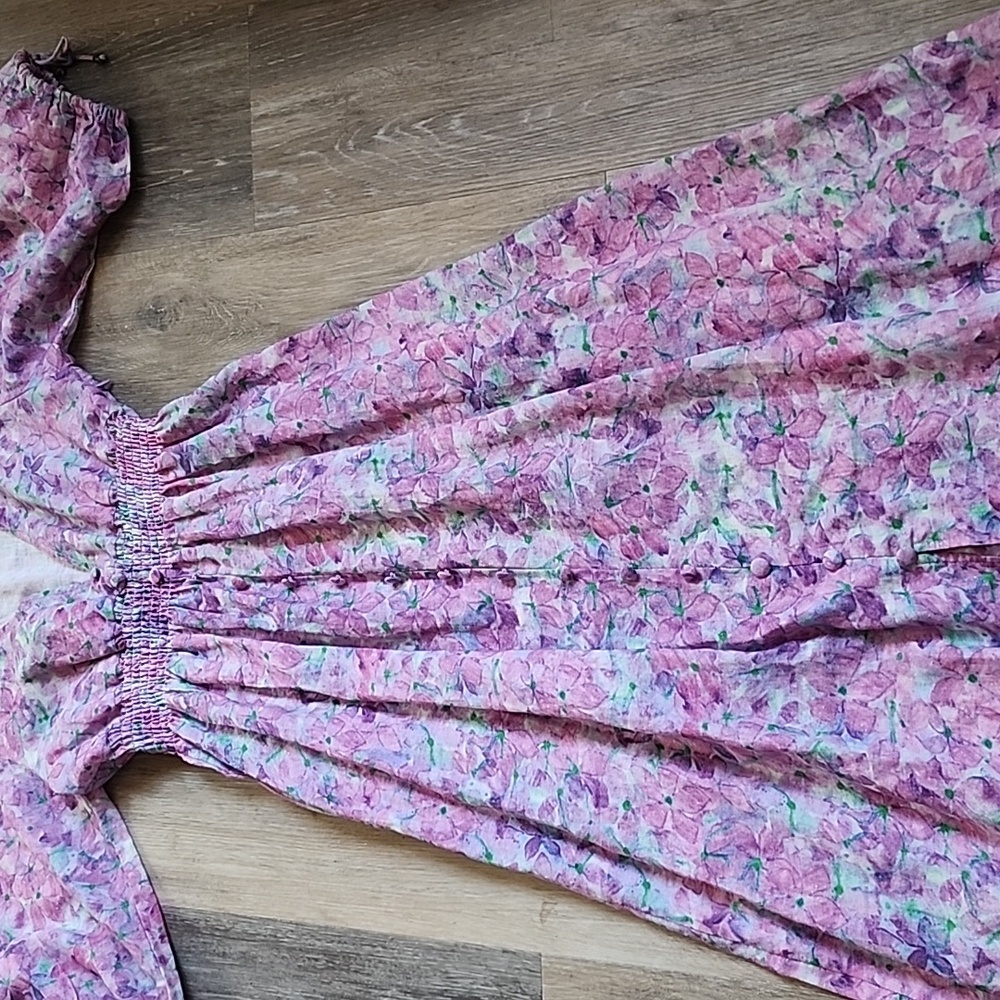 O.p.t Floral Dress with Puff Sleeves - Picture 9 of 16